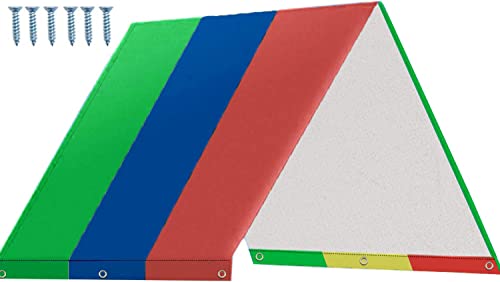 Alpurple Swing Set Replacement Tarp- 52" x 90" Kids Playground Roof Canopy, Replacement Sunshade Waterproof Trap Cover for Children Outdoor Sunproof (Green Blue red) - color: Green Blue Red