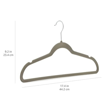 Amazon Basics Slim Velvet Non-Slip Space Saving Suit Clothes Hangers, Sturdy Metal, Gray/Silver, 30-Pack - color: Gray/Silver, size: Pack of 30