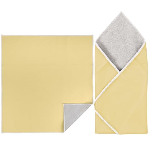 Walking Way Self-Adhesive Magic Cloth Makeup Bag, Magic Pocket Lazy Makeup Bag, Foldable Cosmetic Pouch, Portable Lens Protective Wrap, Stylish Travel Organizer for Beauty, Travel, Gifts & Daily - color: Light Yellow, size: 17.71 inch