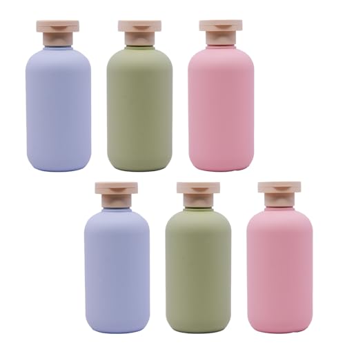 6 Pack Leakproof Travel Bottles 6.8oz | Squeeze Shampoo & Lotion Containers with Locking Flip Caps | Food Grade HDPE/PP for Toiletries, Gym, Camping (Green+Blue+Pink) - size: 6.8oz 6Pcs