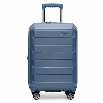 Traveler's Choice Pagosa Hardshell Expandable Luggage with Spinner Wheels, Slate Blue, 22-Inch Carry-on - color: Slate Blue, size: 22-Inch Carry-on