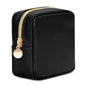 Wandering Nature Small Makeup Bag for Purse Mini Make up Pouch Cute Cosmetic Pouch for Women with Slip-in Pockets Eco Vegan Leather, Black - color: Black