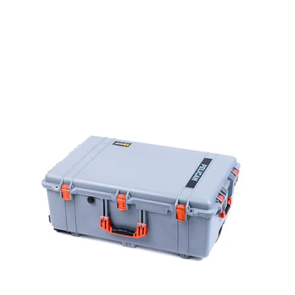 Silver Pelican 1650 Large Case - Comes with Pick & Pluck Foam - Orange Handles & Latches. - color: Orange Handles & Latches