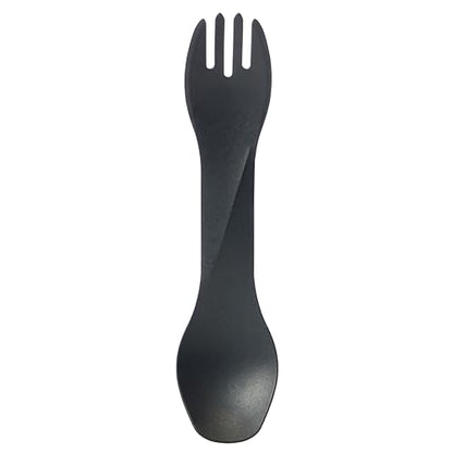 humangear GoBites Uno | Travel & Camping Utensils | Portable & Convertible Dining Ware | Multi-Functional Spork, Black Titanium - color: Black Titanium