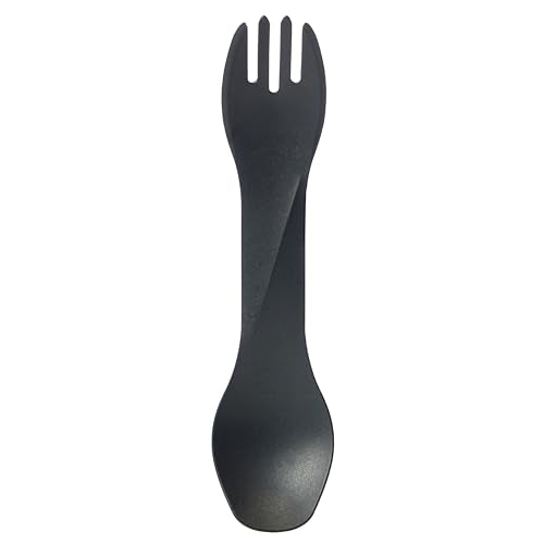humangear GoBites Uno | Travel & Camping Utensils | Portable & Convertible Dining Ware | Multi-Functional Spork, Black Titanium - color: Black Titanium