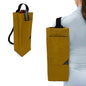 Under NY Sky Wine Tote Bag, Portable Canvas Carrier w/Shoulder Strap, Lightweight, Wine Gift for Travel & Picnic - Single Bottle - Mustard (Wine Bag 1 Slot Mustard) - color: Wine Bag 1 Slot Mustard