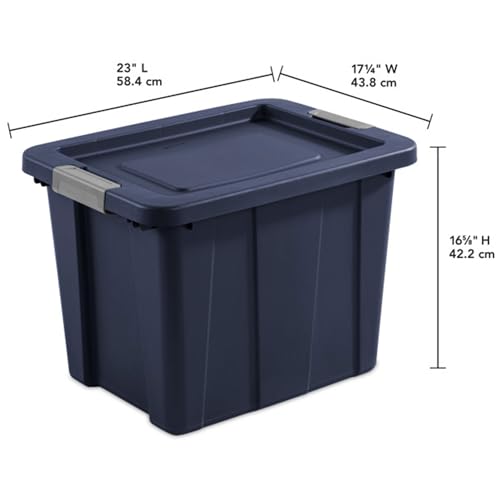 Sterilite 12-Pack Storage Bins with Lids, Heavy Duty Totes, Tuff1, 18 Gallon, Dark Indigo - color: Dark Indigo, size: 18 Gallon (12 Pack)