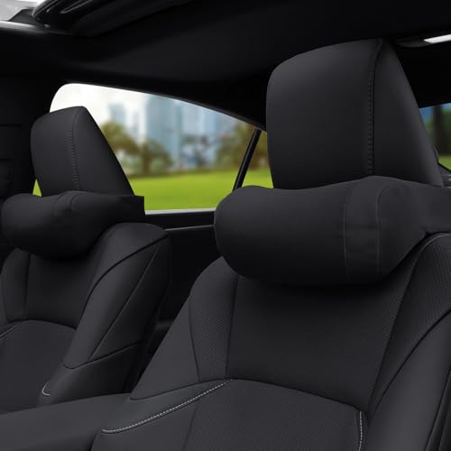 Dragon Art Suitable for Lexus Headrest, Waist Support, RX Headrest, ES/NX/GS/is/Memory Cotton Neck Pillow, Waist Support, Car Interior Supplies - color: Black 2pc