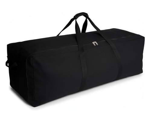 DoYiKe Extra Large Canvas Travel Duffle Bag, Camping, Storage - color: Black Side-opening, size: XXXX-Large