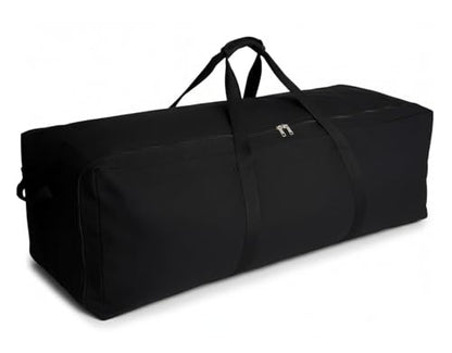 DoYiKe Extra Large Canvas Travel Duffle Bag, Camping, Storage - color: Black Side-opening, size: XXXX-Large