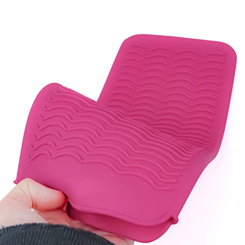 2PCS Silicone Heat Resistant Mat Pouch for Hair Straightener, Curling Iron, Flat Iron and Hot Hair Tools Pink 2 Pack - color: Pink, size: 2 Pack