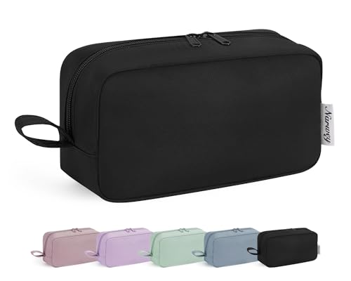 Narwey Cute Makeup Bag Small Toiletry Bag Travel Cosmetic Bag Organizer Make Up Bags with Organized Pockets for Women (Black, Large) - color: AB-Black, size: Large