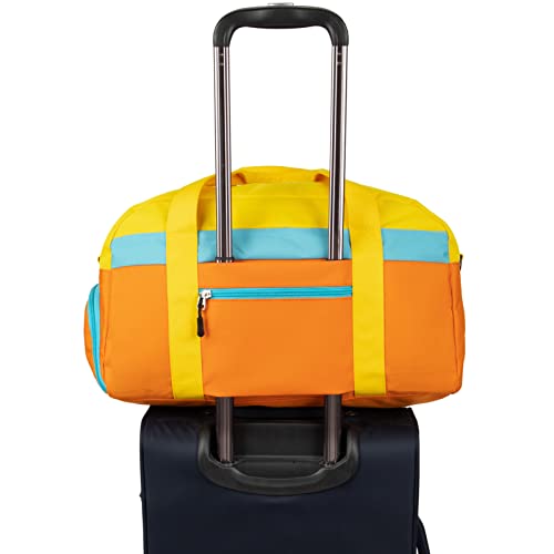 Kids Duffle Bag for Boys or Girls, Fit Sports Practice, or Overnight Travel Weekend (Orange) - color: Orange