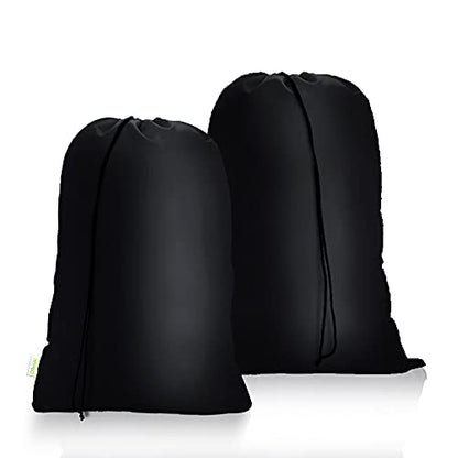 OTraki Medium Laundry Bag 24x32 inch Heavy Duty Travel Dirty Clothes Bag 2pcs Machine Washable Laundry Bag with Drawstring Closure for Home Dorm, Drying Do Not Exceed 176℉ Black - size: 24x32 inch