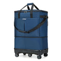Large Capacity Rolling Duffle Bag with Detachable Wheels,Expandable Foldable Suitcase for Travel,Collapsible Luggage Duffel Overnight Weekend Bags without Telescoping Handle - color: Blue