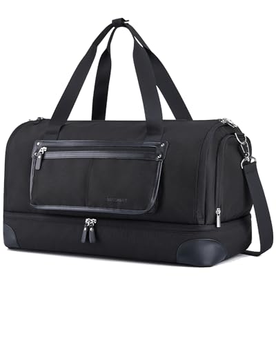 BAGSMART Medium Garment Bags for Travel, Convertible Travel Garment Duffle Bag Suit Bags for Women, 2 in 1 Garment Bags with Shoe Compartment - color: Black