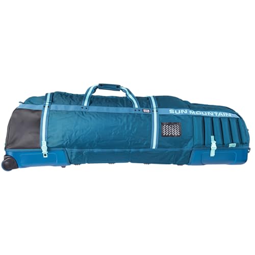 Sun Mountain Kube Golf Travel Bag, 2-Wheel Rolling System-Compact Storage Case - color: Blue Spruce Waterfall