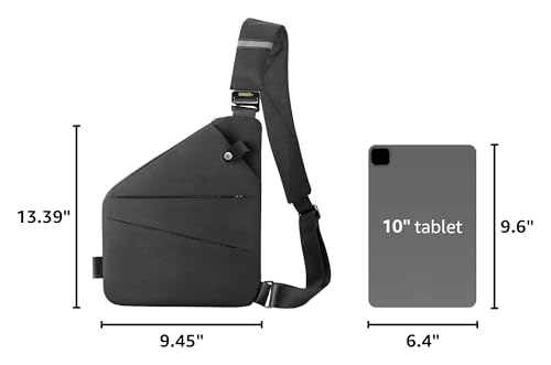 WANDER PLUS® Anti Theft Crossbody Bag, Shoulder Bag Anti-theft Design for Travel, Sport, Work - color: Black