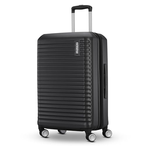 American Tourister Stratum 3.0 Medium 24-Inch Spinner, Airline Approved, Durable Hardside Luggage, Expands 1.5", RightHeight™ Adjustable Handle, Black - color: Black, size: Medium - Checked