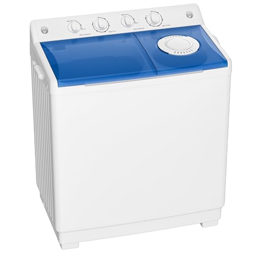Auertech Portable Washing Machine, 40lbs Twin Tub Washer Large Laundry Machine with Drain Pump, Semi-automatic 24lbs Washer 16lbs Spinner Combo for Dorms, Apartments, RVs - size: 40lbs capacity