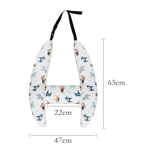 H-Shaped Car Travel Pillow for Kids & Adult-Adjustable Car Seat Pillow, Soft Ergonomic Neck Head Support Sleeping Cushion for Long Distance Travel - color: H-shape-white