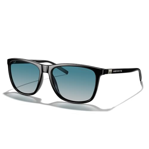 MERRY'S Unisex Polarized Aluminum Sunglasses Vintage Sun Glasses For Men/Women S8286 - color: Black Frame/Green Gradient Lens/Black Temples