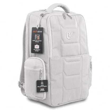 Gruv Gear Travel Laptop Backpack, 20L Silver Tech Backpack with Modular Storage Shelves, Dual Access Pockets & TSA-Friendly Design, Compact Carry-On Backpack for Work, Travel & Everyday Carry - color: Silver/Blue