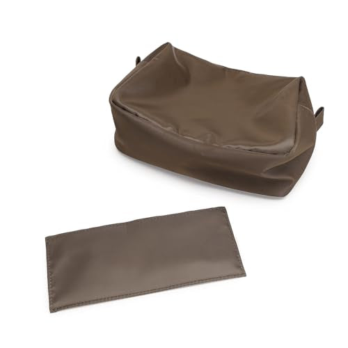 Organizer Bag Lightweight Cosmetic Bag with Ring Clasp Perfect Travel Makeup Bag for Women nylon Stand Up Design (Brown/Nylon) - color: Brown/Nylon