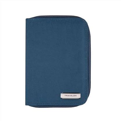 Travelon RFID Blocking Passport Zip Wallet - color: Ocean