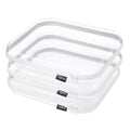 YQBRAO 3-Pack Large Clear Hard Shell Zipper Case, 1.2mm Rigid Toy & Cosmetic Bags, Heavy-Duty Diaper Bag Pouch Set with YKK Zippers, Waterproof Travel & Makeup Organizer - color: White, size: 3 Pack(L)