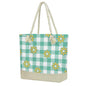 Fokongna Tote Bag For Women, Beach Bag Best Friend Travel Birthday Gifts, Travel Parties Vacation Shopping Essentials - color: Daisy Green Gingham