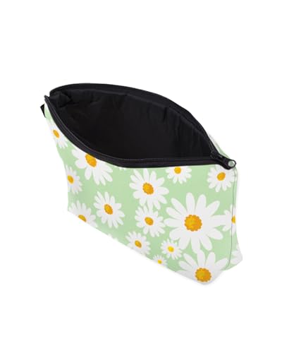 Cute Travel Makeup Bag Cosmetic Bag Small Pouch Gift for Women (Daisy Sage Green) - color: Daisy Sage Green
