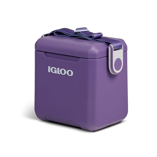 Igloo Tag Along Too Coolers | Insulated Hard Shell Picnic Style Cooler | Rolling Ice Chest - color: Dusted Grape, style: Tag Along Too