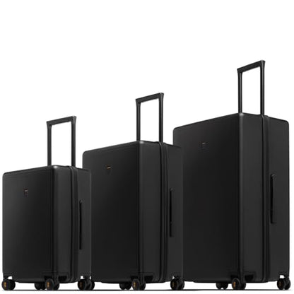 LEVEL8 Luggage Sets 3 Piece, 20 Inch Carry on, 24&28 Checked Hardshell Suitcases Set, Lightweight Luminous Textured Large Luggages with Spinner Wheels Tsa Lock, 3-Piece Set (20/24/28), Black - color: Black, size: 3-Piece Set (20/24/28)