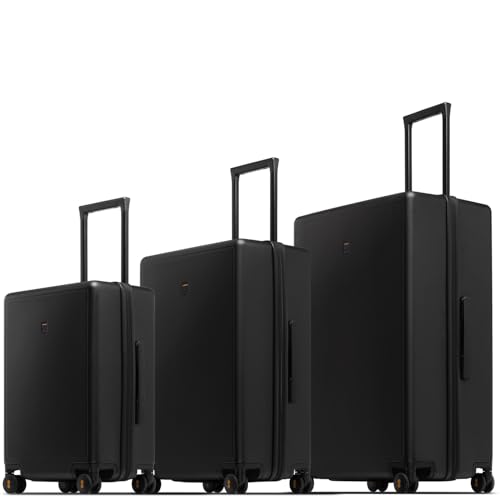 LEVEL8 Luggage Sets 3 Piece, 20 Inch Carry on, 24&28 Checked Hardshell Suitcases Set, Lightweight Luminous Textured Large Luggages with Spinner Wheels Tsa Lock, 3-Piece Set (20/24/28), Black - color: Black, size: 3-Piece Set (20/24/28)