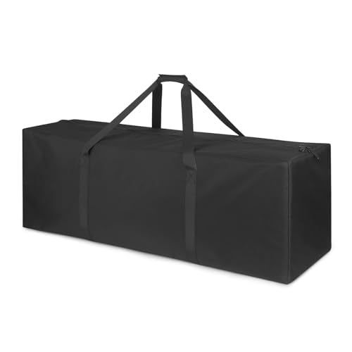 TOPDesign 1-Pack 42 Inch Medium Zippered Duffel Bag for Travel Camping Sports Equipment Storage, Waterproof Foldable Luggage Bag with Padded Handles (Black) - color: Black, size: 42 Inches