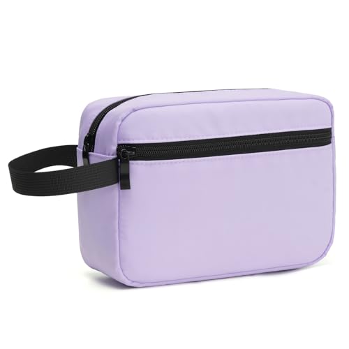 Travel Hanging Toiletry Bag with Carry Handle - Water-Resistant Small Cosmetic Organizer for Men & Women, Makeup, Shaving Kit, Gym & Travel Essentials (Lavender) - color: Lavender
