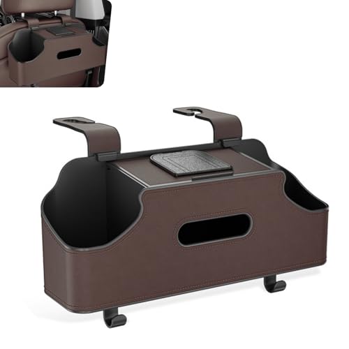 Back Seat Cup Holders for Cars, 11.42" x 3.35" Backseat Car Organizer, Multifunctional Back Seat Storage Box, Universal for Vehicles (Brown) - color: Brown
