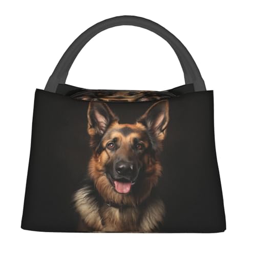 German Shepherd Dog Lunch Bag for Women, Girls, Kids, Reusable Insulated Lunch Box for Work, Office, Picnic, Travel, School, Gifts - color: German Shepherd Dog
