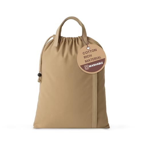 LFH Home Cotton Canvas Large Laundry Bag with Handle, Heavy Duty Drawstring Closure Washable Laundry Bags, School Travel, Home, Hotel, College Dorm, Organizer Sack, Toys 20x30-Beige Thanks Giving - color: Beige, size: 20”x30”