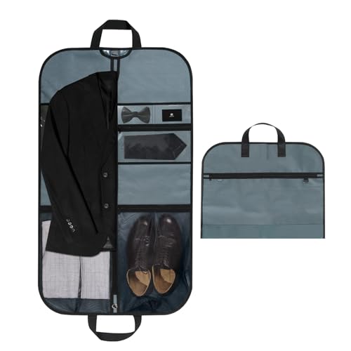 pack all 40" Gusseted Travel Garment Bag, Heavy Duty Hanging Suit Bag, Dress Bag for Closet Storage, Foldable Suit Cover Protector for Clothes Shirts Dresses Coats(Grey) - size: Regular