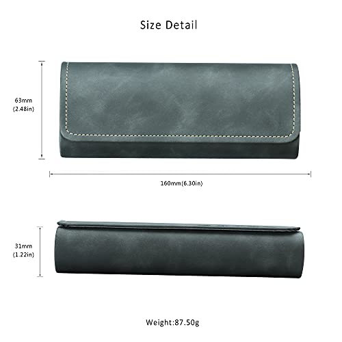 LifeArt Eyeglass Case Hard Shell, Portable Sunglass Case for Women and Men, fashionable PU Leather Eyeglass Case, Lightweight - color: Qhcx(grey)