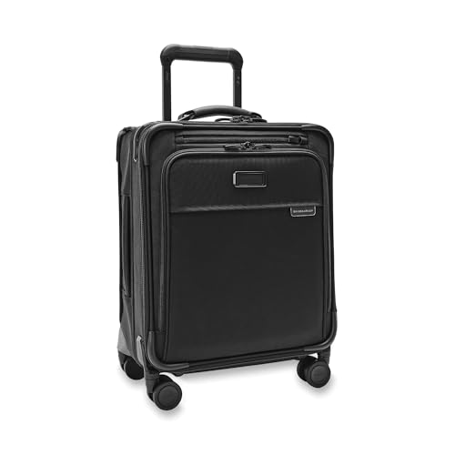 Briggs & Riley Compact 19" Carry-On Expandable Spinner - Carry On Luggage for Travel, Suitcases with Wheels, Softside Rolling Bag for Men & Women, Garment Panels - Baseline Collection, Black - color: Black, size: 19" Compact Carry-On