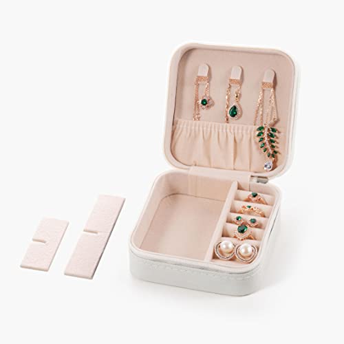 ZPROW Travel Jewelry Case, Mini Portable Jewelry Travel Boxes, Small Jewelry Organizer for Rings, Earrings, Pendants, Watches, Necklaces, Lipsticks Organizer Storage Holder Case (White-6packs) - color: A6 - White 6 Packs