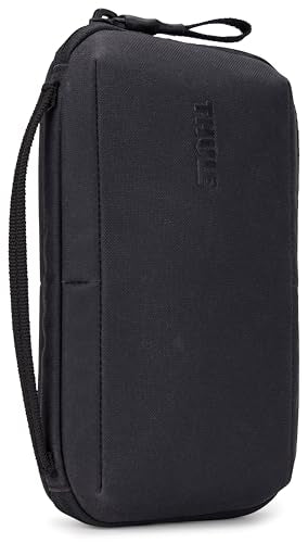 Thule Aion Travel Organizer - 2-in-1 Pouch Includes Travel Wallet and Electronics Bag - RFID Blocking Zipper Pouch - Internal Pockets to Stay Organized - 100% Recycled Waxed PFC-Free Fabric - color: Black