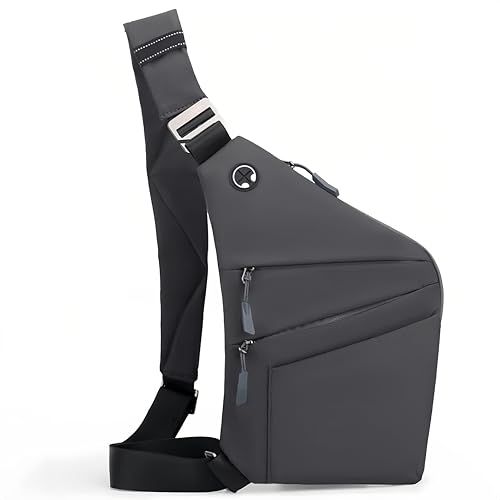 Crossbody Travel Bags for Women, Anti Theft Proof Safe Slim Sling Travel Purses, Personal Flex Shoulder Bag for Men Women - color: Grey-new, size: Left Shoulder