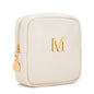 Personalized Birthday Gifts for Women - Initial Makeup Bag Set Travel Toiletry Bag Cosmetic Bags Soft Waterproof PU Leather Makeup Pouch Travel Essentials (M, 1pc Beige) - size: 1pc Beige, style: M