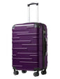 Coolife Hardside Checked Luggage with TSA Lock, Spinner Wheels, Telescopic Handle, Lightweight Suitcase (Purple, L(28in)) - color: purple, size: Large (28 In)