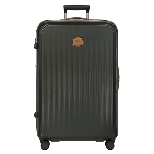 Bric's Taormina Ultra-Light Checked Luggage – Expandable Hard Shell Suitcase with TSA Lock, Anti-Tamper Zippers & 360 Spinner Mobility Wheels - 30 Inch, Olive - color: Olive, size: Checked-Large