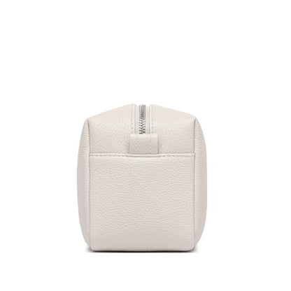 PU leather Organizer Bag Lightweight Cosmetic Bag with Ring Clasp Perfect Travel Makeup Bag for Women (French Oak/PU) - color: French Oak/PU